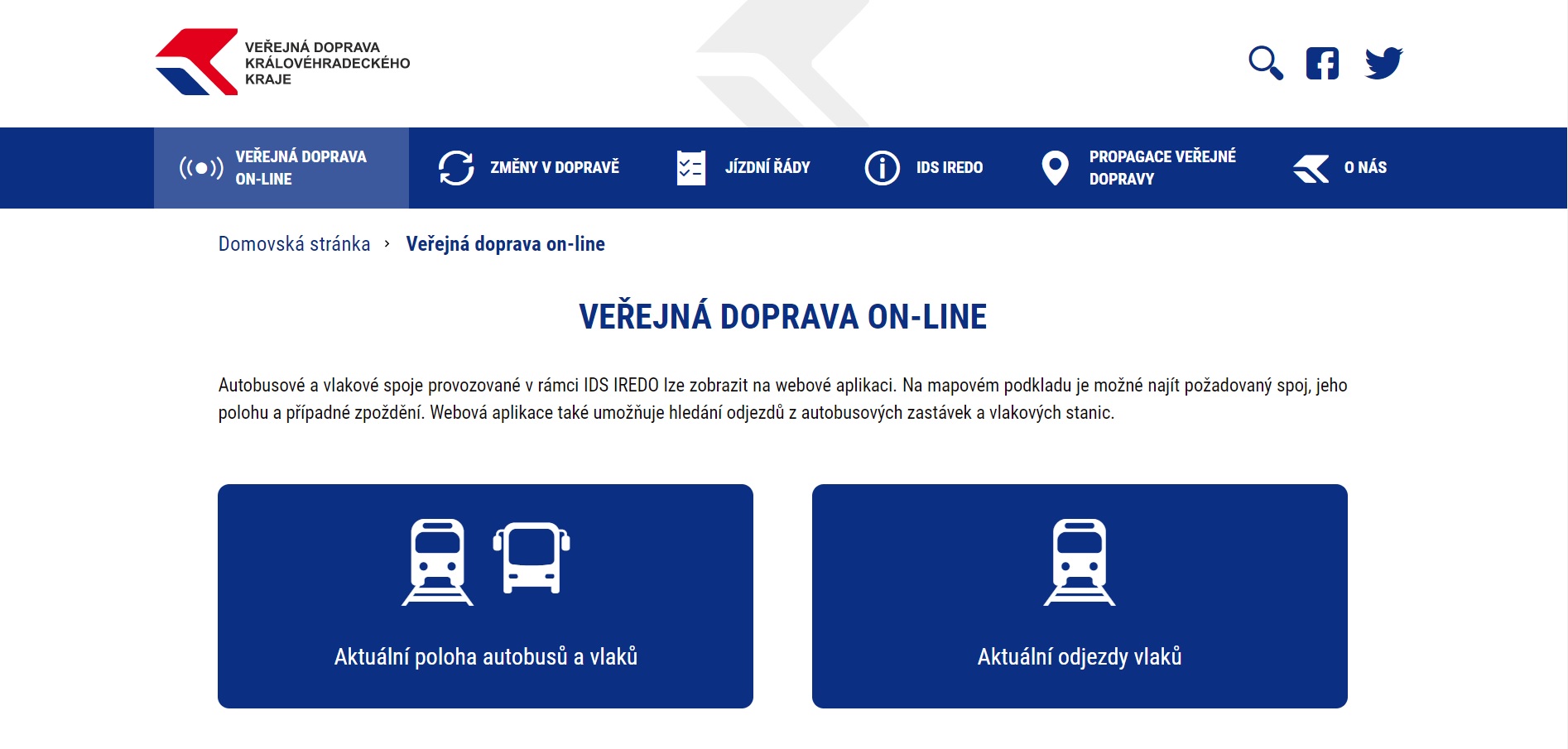 Nový web cestující provede veřejnou dopravu v kraji